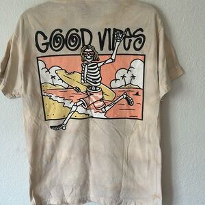 Call Your Mother “Good Vibes” Skeleton With Surfboard T-Shirt